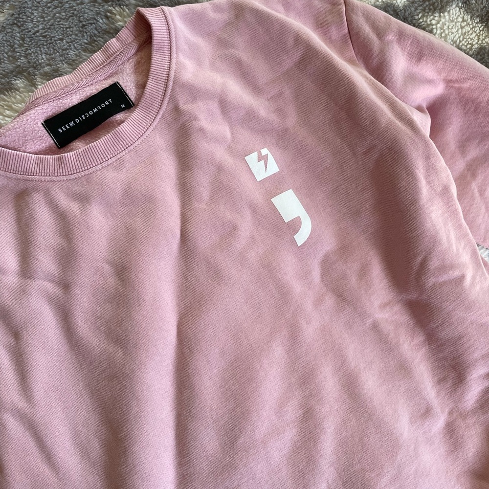 Mauve Seek Discomfort Crewneck